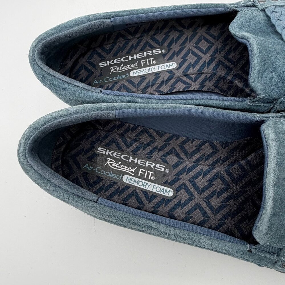 Skechers - Suede Slip-On Shoes - Bikers Of Melbourne. 10 Medium. Blue - Picture 8 of 9